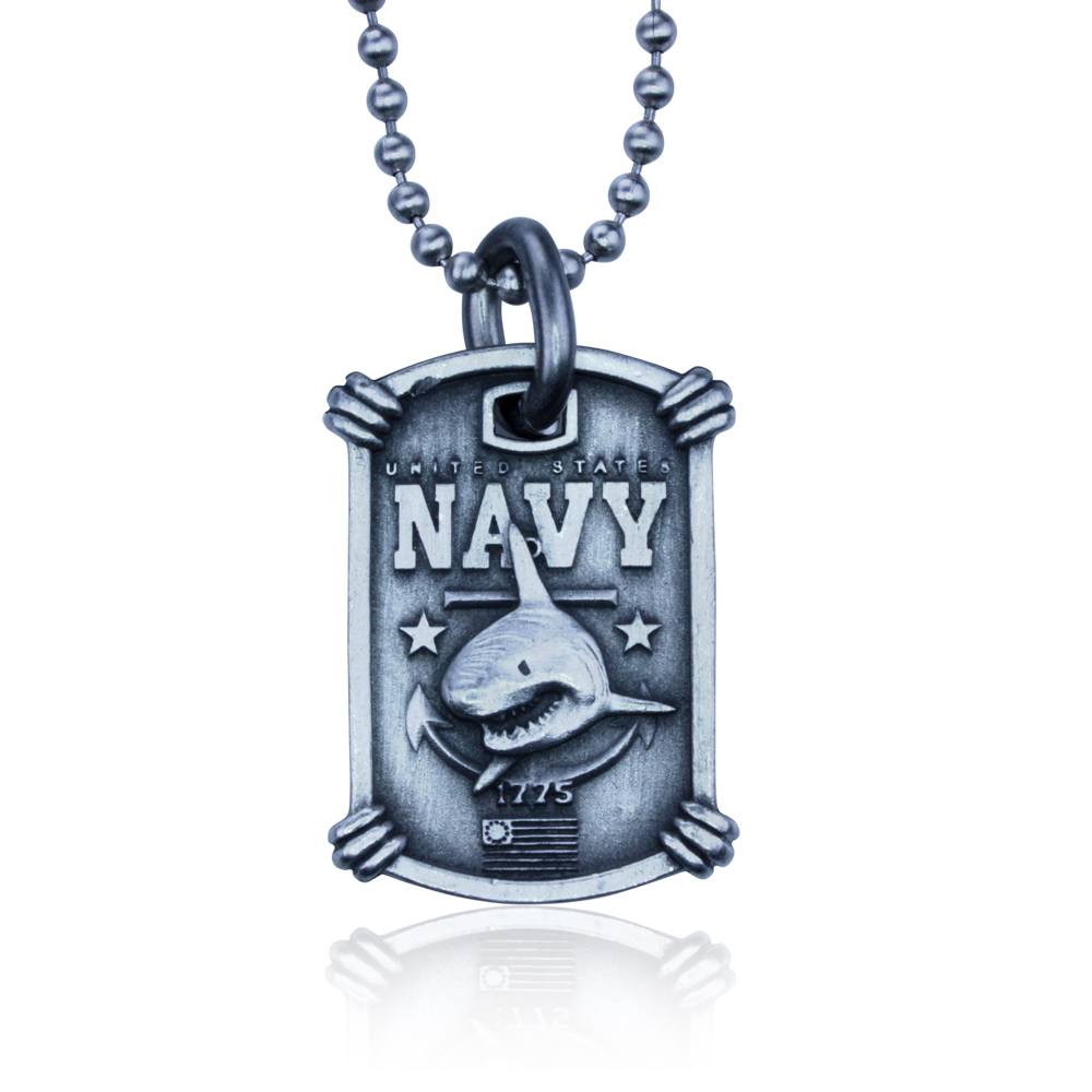 US Navy Necklace Guy Harvey. Complete with Stainless Steel Bead Chain