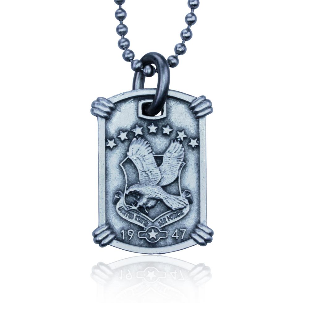 US Air Force Necklace by Guy Harvey. Complete with Stainless Steel Bead Chain