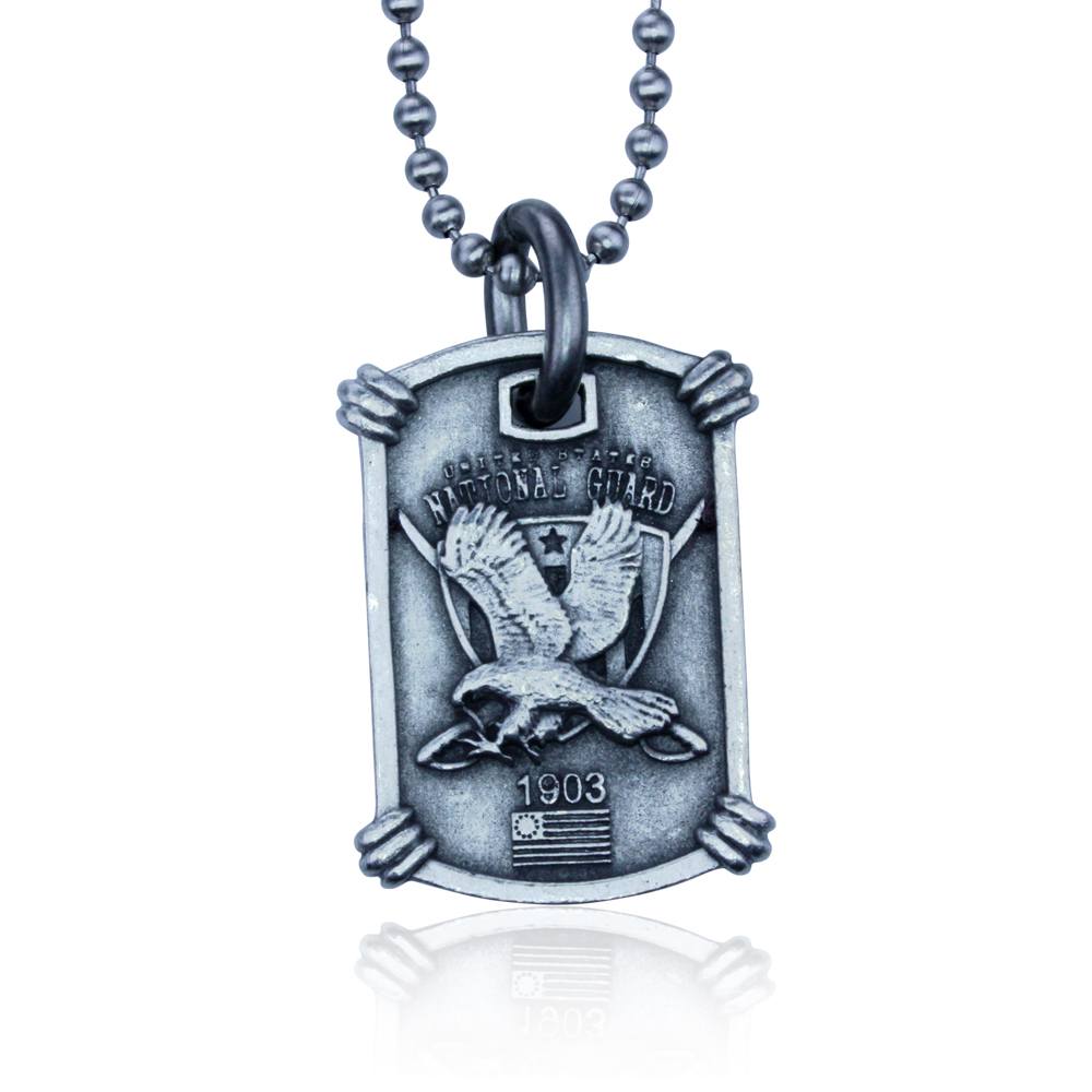 US National Guard Necklace by Guy Harvey. Complete with Stainless Steel Bead Chain
