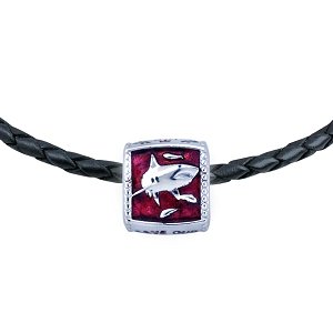 Enameled Shark Trophy Slide Necklace