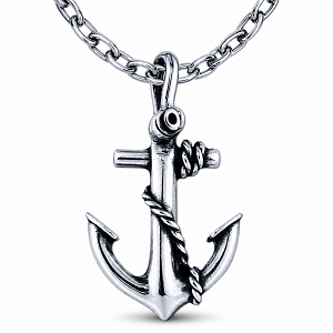 Anchor Necklace Heavyweight Sterling Silver Pendant on a Link Chain - Your Choice of Length
