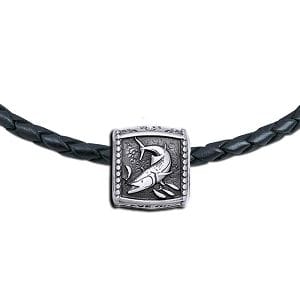 King Mackerel Trophy Slide Necklace on a Leather Color Cord