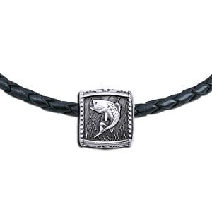 Bass Trophy Slide Necklace on a Leather Color Cord