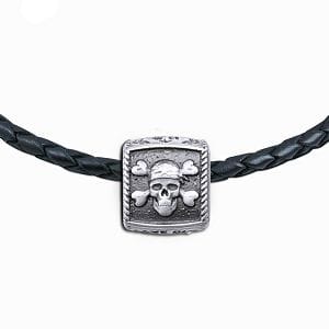 Pirate Trophy Slide Necklace on a Leather Color Cord