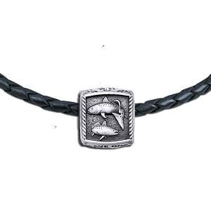 Redfish & Trout Trophy Slide Necklace on a Leather Color Cord