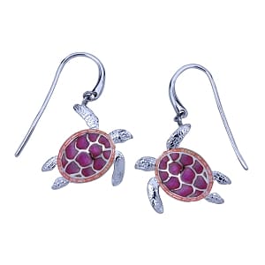 Sea Turtle Earrings Sterling Silver with Enamel