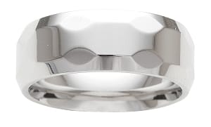Cobalt Wedding Band Men's Comfort Fit Polished Hammered Design