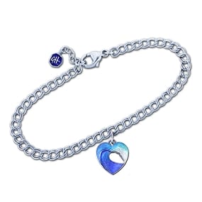 Heart of the Sea Wave Bracelet - Sterling Silver with Hard-Fired Enamel