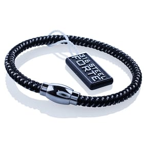 Men's Bracelet Black Neoprene and Stainless Steel