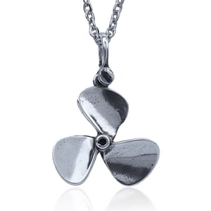 Boat Propeller Necklace - Sterling Silver Pendant with Chain