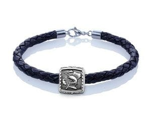 Sailfish Trophy Bracelet - Guy Harvey Sterling Silver on Braided Leather