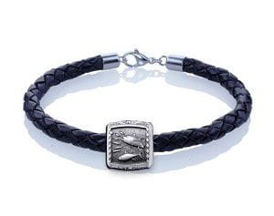 Tuna Trophy Bracelet - Guy Harvey Sterling Silver on Braided Leather