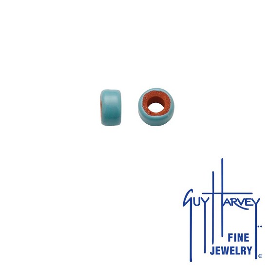 Two Turquoise Trophy Slide Clay Accent Beads